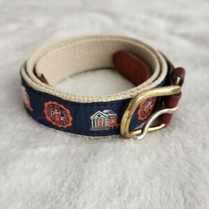 University of Virginia UVA Cavaliers Canvas Woven Ribbon Leather Belt MENS 38